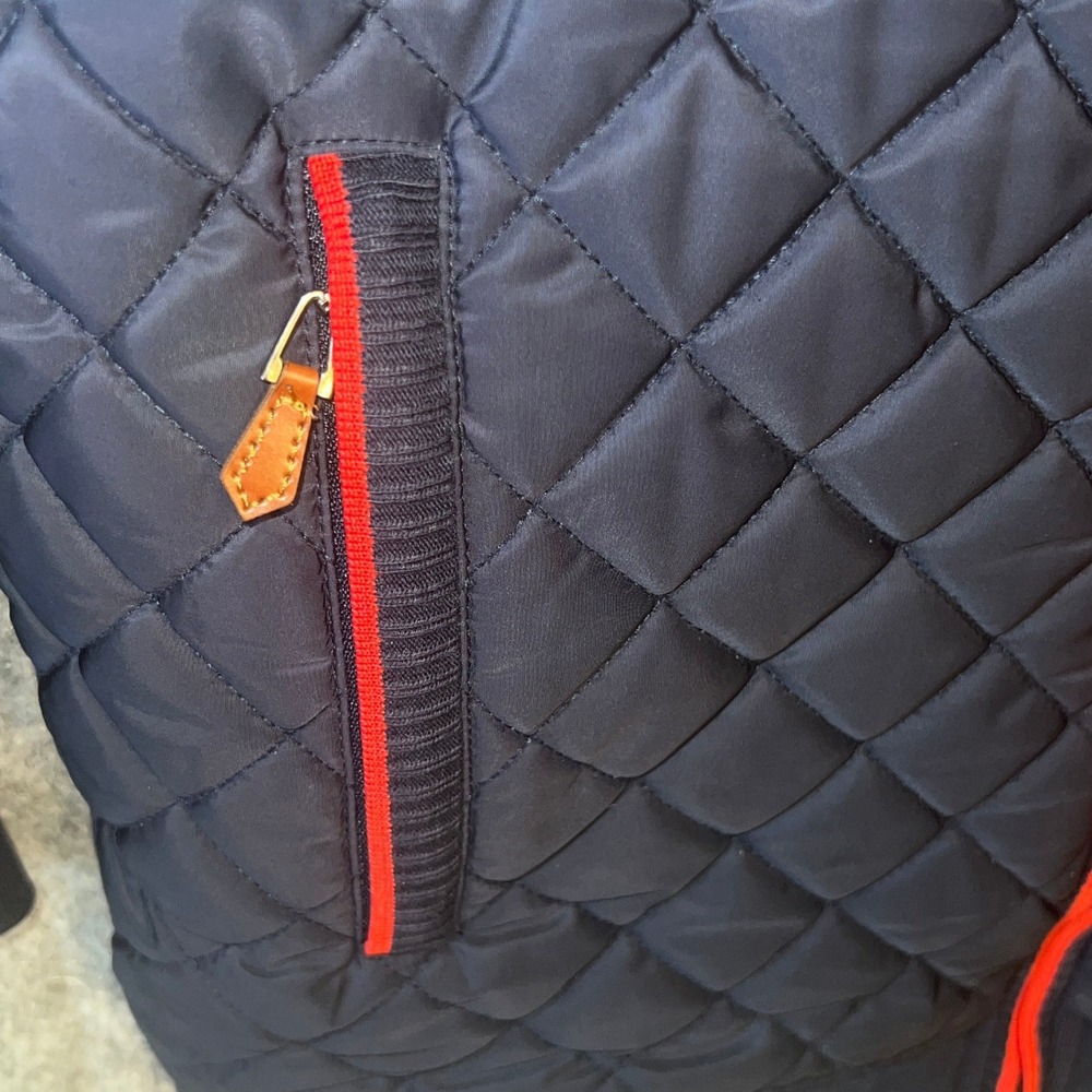 Hinton‎ & Hinton Men's Navy Blue Quilted Hybrid Full Zip Jacket Size Medium - Picture 8 of 10
